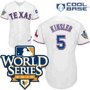 Jerseys Factory Cheap Rangers #5 Ian Kinsler White 2010 World Se