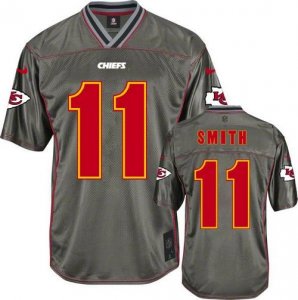 Jerseys Factory Cheap Nike Chiefs #11 Alex Smith Grey Men's Stit