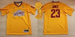 Jerseys Factory Cheap Cavaliers #23 LeBron James Yellow Throwbac