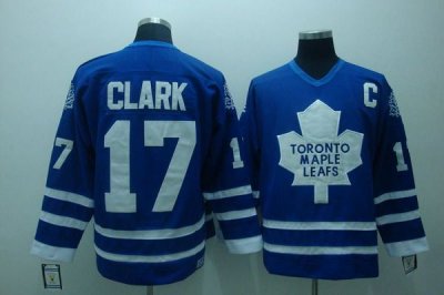 Jerseys Factory Cheap Maple Leafs #17 Wendel Clark Embroidered B