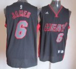 Jerseys Factory Cheap Heat #6 LeBron James Black With Red & Blac
