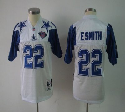 Jerseys Factory Cheap Mitchell And Ness Cowboys #22 E.Smith Whit
