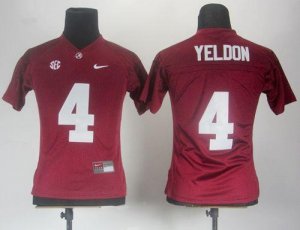 Jerseys Factory Cheap Crimson Tide #4 T.J Yeldon Red Women's Emb