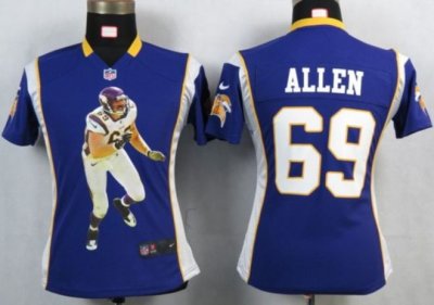Jerseys Factory Cheap Nike Vikings #69 Jared Allen Purple Team C