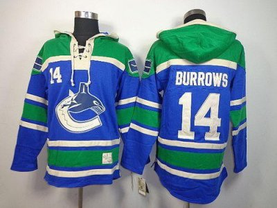Jerseys Factory Cheap Canucks #14 Alex Burrows Blue Sawyer Hoode