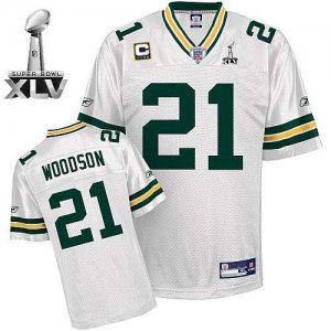 Jerseys Factory Cheap Packers #21 Charles Woodson White With Sup