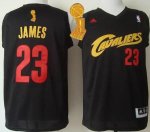 Jerseys Factory Cheap Cavaliers #23 LeBron James Black(Red No.)