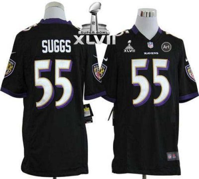 Jerseys Factory Cheap Nike Ravens #55 Terrell Suggs Black Altern