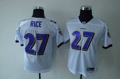 Jerseys Factory Cheap Ravens #27 Ray Rice White Embroidered Yout