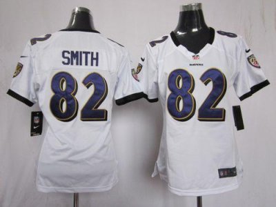 Jerseys Factory Cheap Nike Ravens #82 Torrey Smith White Women's