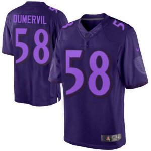 Jerseys Factory Cheap Nike Ravens #58 Elvis Dumervil Purple Men'