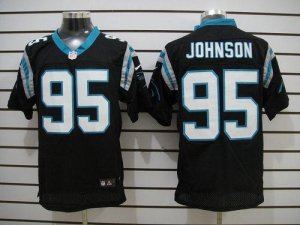 Jerseys Factory Cheap Nike Panthers #95 Charles Johnson Black Te