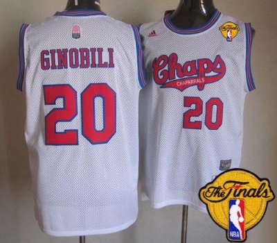 Jerseys Factory Cheap Spurs #20 Manu Ginobili White ABA Hardwood