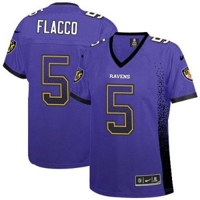 Jerseys Factory Cheap Nike Ravens #5 Joe Flacco Purple Team Colo