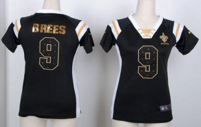 Jerseys Factory Cheap Nike Saints #9 Drew Brees Black Women's Em