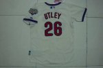 Jerseys Factory Cheap Phillies #26 Chase Utley Embroidered Cream