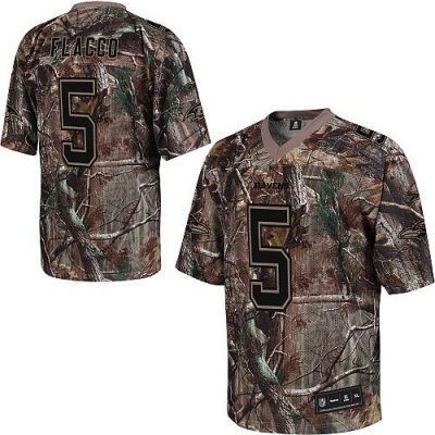 Jerseys Factory Cheap Ravens #5 Joe Flacco Camouflage Realtree S