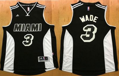 Jerseys Factory Cheap Heat #3 Dwyane Wade Black/White Stitched N