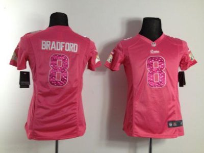 Jerseys Factory Cheap Nike Rams #8 Sam Bradford Pink Sweetheart