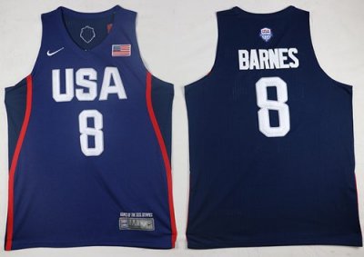 Jerseys Factory Cheap Nike Team USA #8 Harrison Barnes Navy Blue