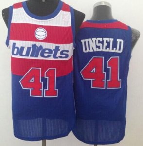 Jerseys Factory Cheap Wizards #41 Wes Unseld Blue Bullets Throwb