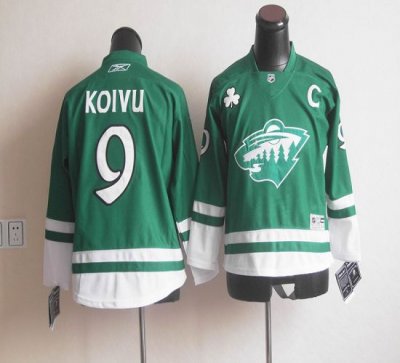 Jerseys Factory Cheap Wild St Patty's Day #9 Mikko Koivu Green E