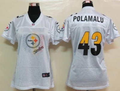 Jerseys Factory Cheap Nike Steelers #43 Troy Polamalu White Wome