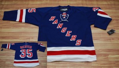Jerseys Factory Cheap Rangers #35 Mike Richter Embroidered Blue