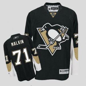 Jerseys Factory Cheap Penguins #71 Evgeni Malkin Embroidered Bla