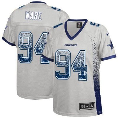 Jerseys Factory Cheap Nike Cowboys #94 DeMarcus Ware Grey Women'