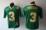 Jerseys Factory Cheap Dame #3 Joe Montana Green With 30TH Patch