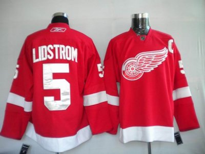Jerseys Factory Cheap Red Wings #5 Nicklas Lidstrom Embroidered