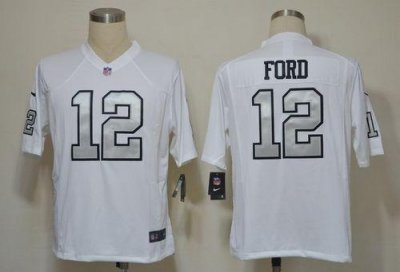 Jerseys Factory Cheap Nike Raiders #12 Jacoby Ford White Silver