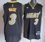 Jerseys Factory Cheap Heat #3 Dwyane Wade Black Electricity Fash