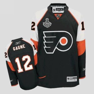 Jerseys Factory Cheap Flyers #12 Simon Gagne Embroidered Black N