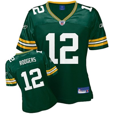 Jerseys Factory Cheap Packers #12 Aaron Rodgers Green Women's Te