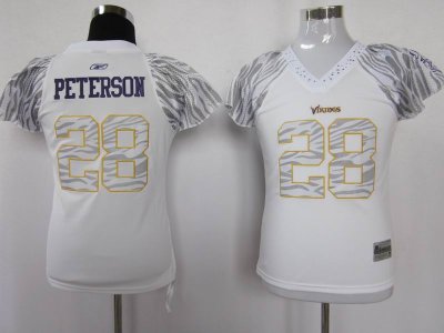 Jerseys Factory Cheap Vikings #28 Adrian Peterson White Women's