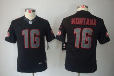 Jerseys Factory Cheap Nike 49ers #16 Joe Montana Black Impact Yo