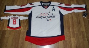 Jerseys Factory Cheap Capitals #8 Alex Ovechkin Embroidered Whit