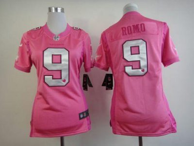 Jerseys Factory Cheap Nike Cowboys #9 Tony Romo Pink Women's Be