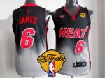 Jerseys Factory Cheap Heat #6 LeBron James Black/Grey Fadeaway F