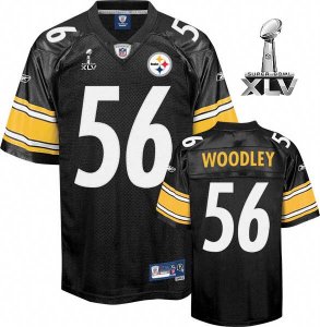 Jerseys Factory Cheap Steelers #56 LaMarr Woodley Black Super Bo
