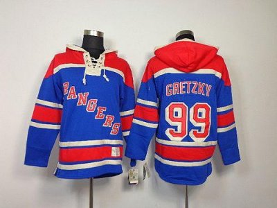 Jerseys Factory Cheap Rangers #99 Wayne Gretzky Blue Sawyer Hood