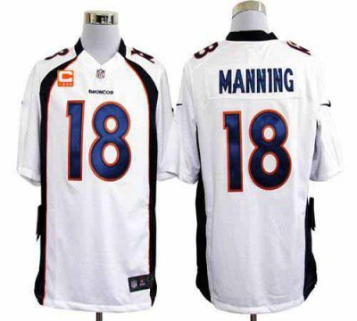 Jerseys Factory Cheap Nike Broncos #18 Peyton Manning White With