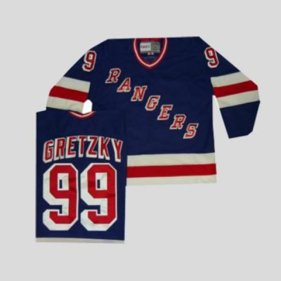 Jerseys Factory Cheap Rangers #99 Wayne Gretzky Embroidered Blue