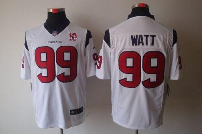 Jerseys Factory Cheap Nike Texans #99 J.J. Watt White With 10th