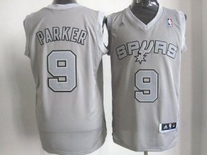 Jerseys Factory Cheap Spurs #9 Tony Parker Grey Big Color Fashio