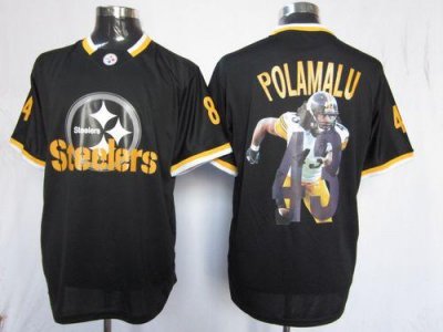 Jerseys Factory Cheap Nike Steelers #43 Troy Polamalu Black Men'