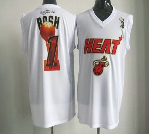 Jerseys Factory Cheap 2012 NBA Finals Heat #1 Chris Bosh White E