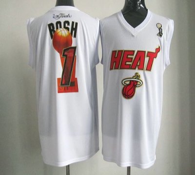 Jerseys Factory Cheap 2012 NBA Finals Heat #1 Chris Bosh White E